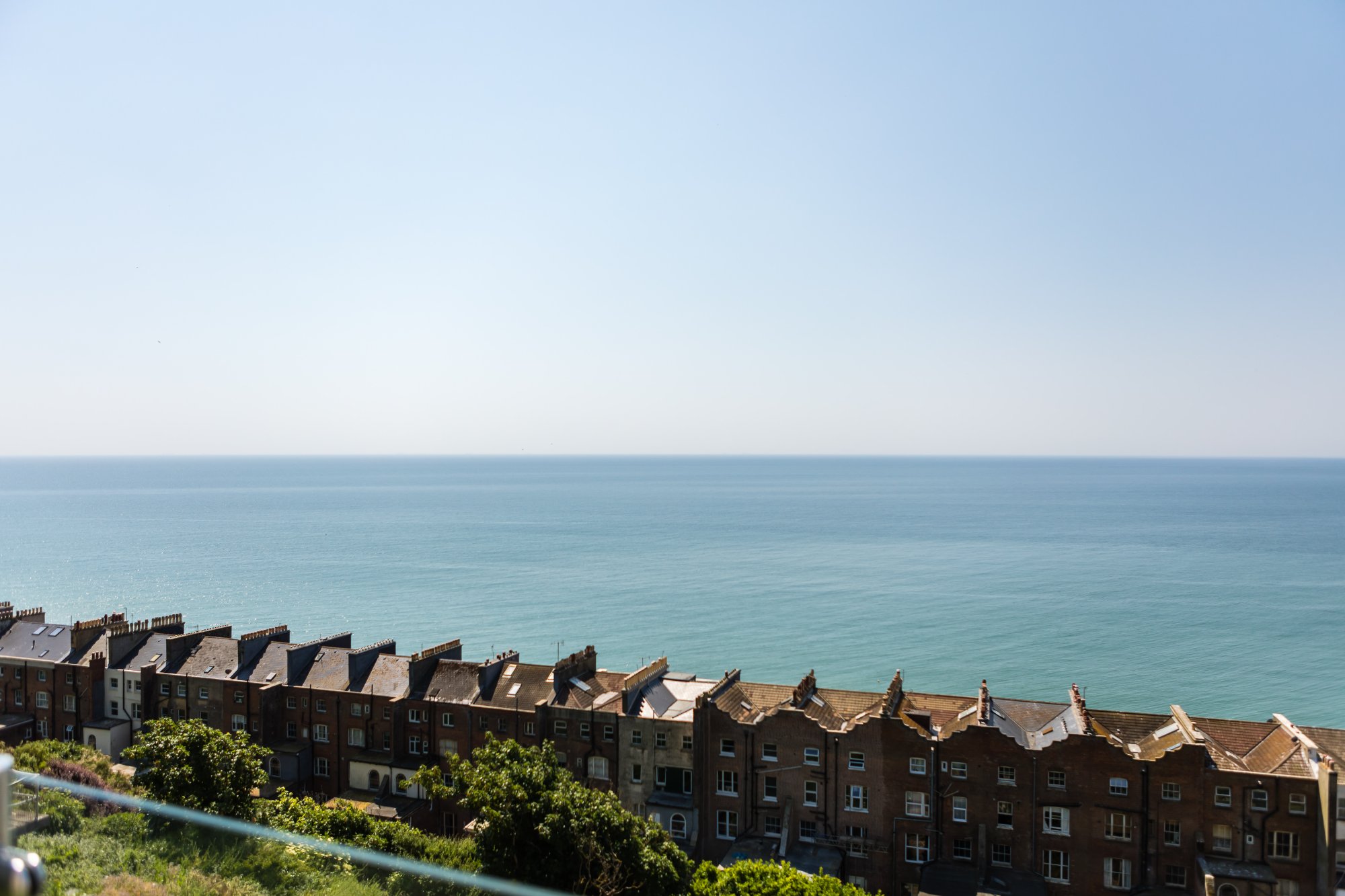 Panoramic sea views over the rooftops